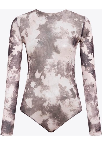 Alttan Çıtçıtlı Dövme Desenli Transparan Tül Bluz Batik fırsatları