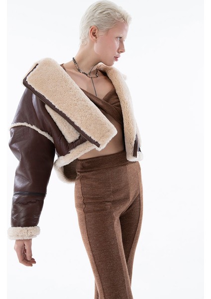 Önü Düğüm Detaylı Örme Crop - Tarçın modelleri