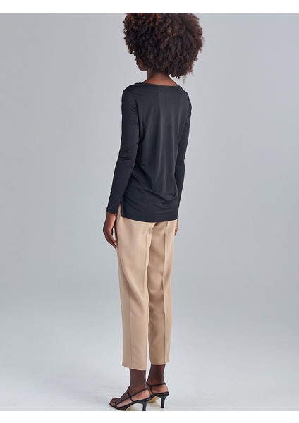 Önü Korsajlı Arkası Lastikli Pantolon - Bej modelleri