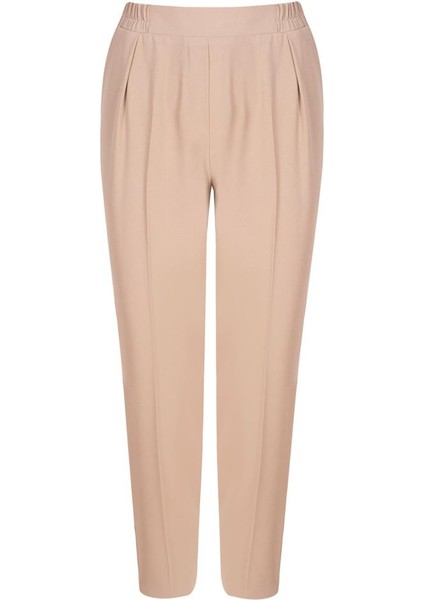 Önü Korsajlı Arkası Lastikli Pantolon - Bej indirimleri