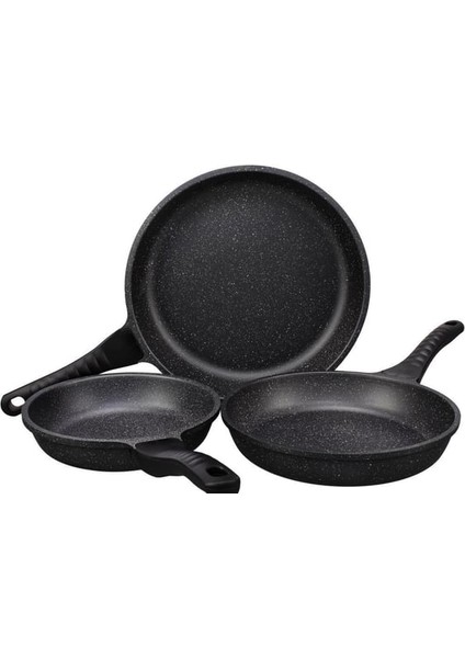 Cook Ultra 3 Lü Döküm Granit Tava Seti 20-24-28cm