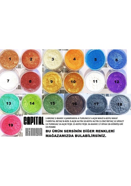 500G Toz Metalik Epoksi Pigment Boya Tek Renk fiyatları