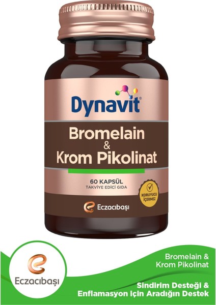 Bromelain Krom Pikolinat 60 Kapsül