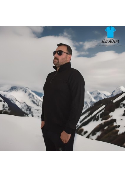 Erkek Boyunlu Fermuarlı Sweatshirt