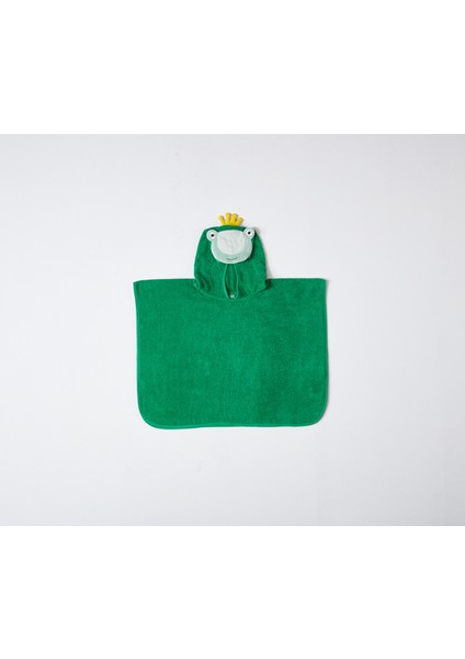 Kral Kurbağa Figürlü Havlu Panço - Piny Bebek Havlu Panço - King Frog - Pamuk fiyatları