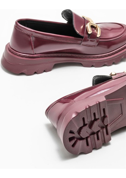 Bordo Kadın Loafer