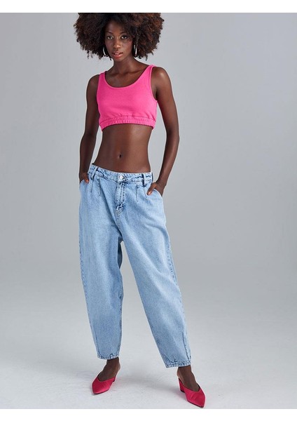Crop Penye Beli Lastikli Atlet - Pembe fiyatları