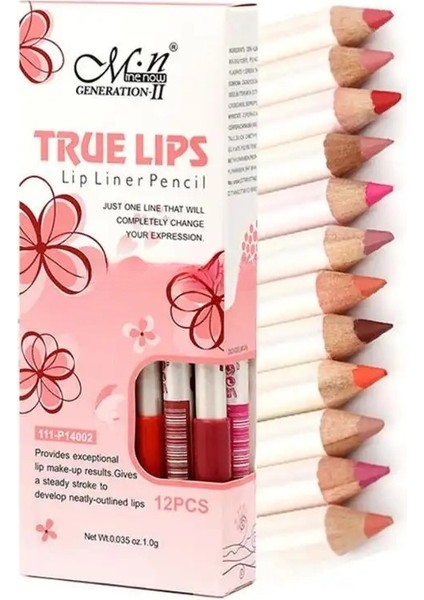 True Lips 12 Renkli Dudak Kalemi