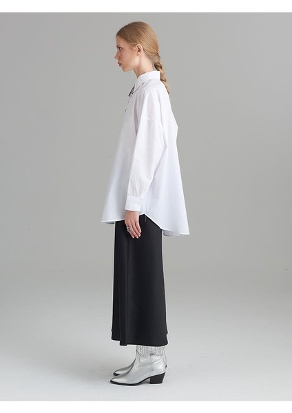 Oversıze Düşük Omuz Gömlek - Beyaz modelleri