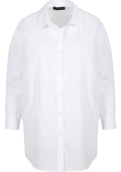 Oversıze Düşük Omuz Gömlek - Beyaz indirimleri