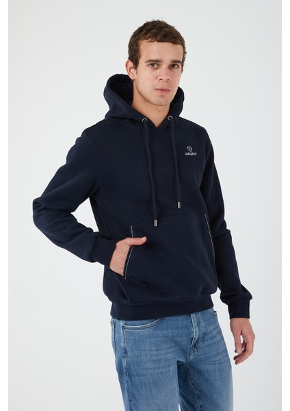 Casual Confort Kapüşonlu Lacivert Sweatshirt