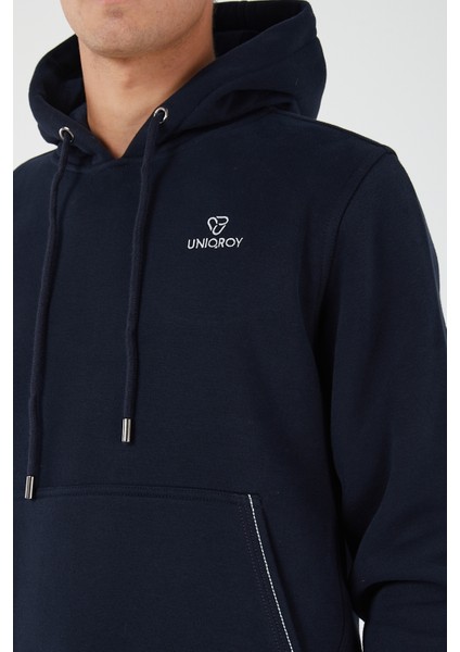Casual Confort Kapüşonlu Lacivert Sweatshirt