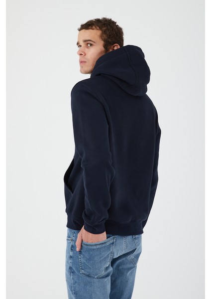 Casual Confort Kapüşonlu Lacivert Sweatshirt