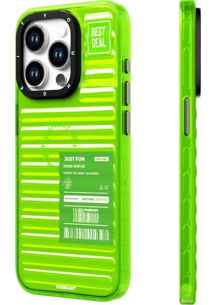 iPhone 15 Pro Uyumlu Kılıf Şeffaf Renkli Tasarım Youngkit Fluorite Serisi Kapak Yeşil