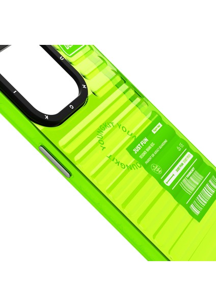 iPhone 15 Pro Uyumlu Kılıf Şeffaf Renkli Tasarım Youngkit Fluorite Serisi Kapak Yeşil modelleri