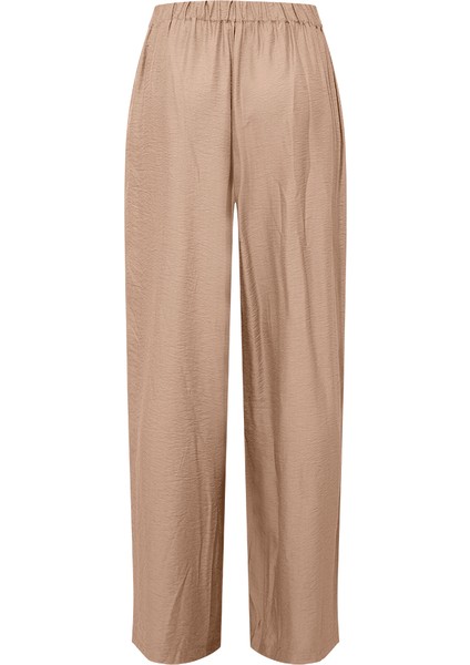 Beli Lastikli Rahat Kesim Bol Paça Pantolon - Bej fırsatları