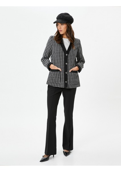 Tüvit Ceket Cepli V Yaka Düğmeli fiyatları