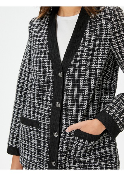 Tüvit Ceket Cepli V Yaka Düğmeli indirimleri