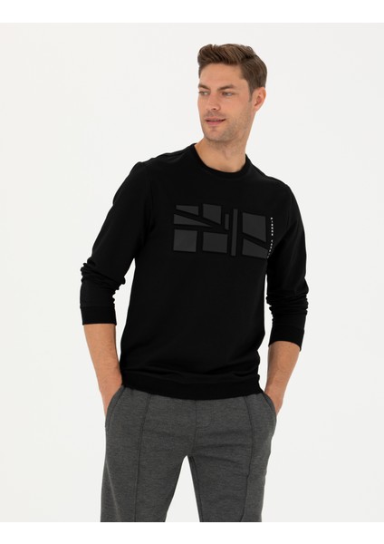 Pierre Cardin Erkek Siyah Regular Fit Sweatshirt 50273399-VR046