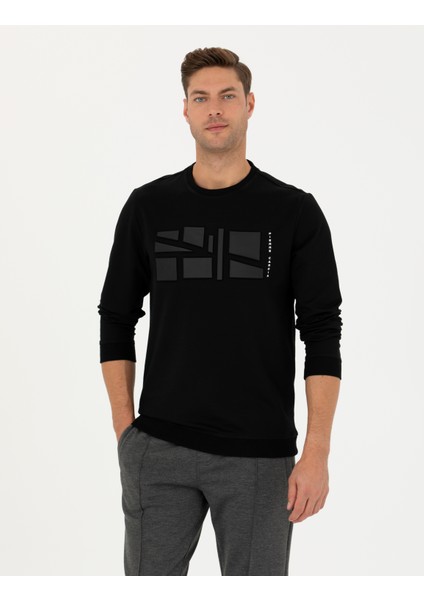 Pierre Cardin Erkek Siyah Regular Fit Sweatshirt 50273399-VR046