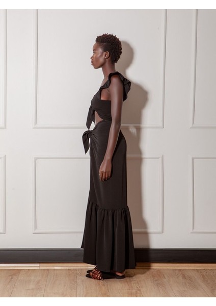 2 Parça Önden Bağlamalı Ikonik Elbise - Siyah fiyatları