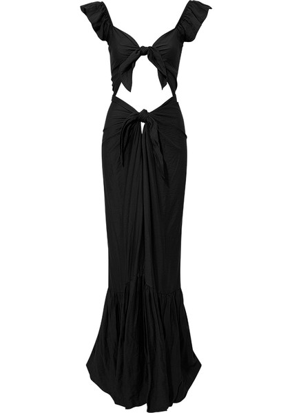 2 Parça Önden Bağlamalı Ikonik Elbise - Siyah indirimleri