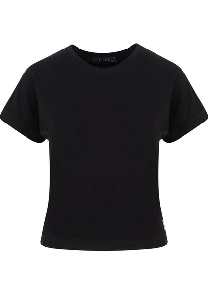 Bisiklet Yaka Basic T-Shirt - Siyah