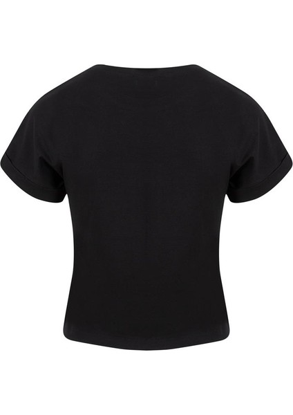 Bisiklet Yaka Basic T-Shirt - Siyah