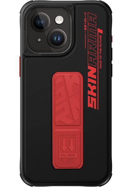 iPhone 15 Uyumlu Kılıf Skinarma Standlı Deri Görünümlü Slate Kapak Turuncu fiyatları