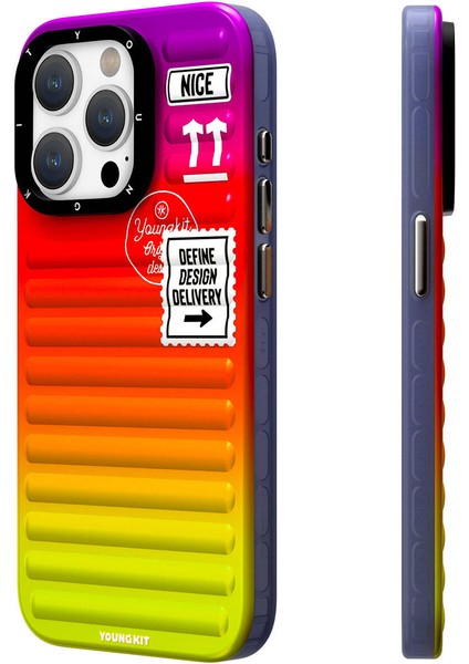 iPhone 15 Pro Uyumlu Kılıf Youngkit The Secret Color Serisi Kapak Turuncu