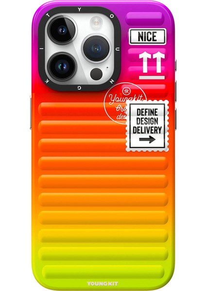 iPhone 15 Pro Uyumlu Kılıf Youngkit The Secret Color Serisi Kapak Turuncu