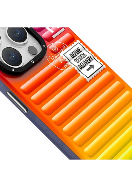 iPhone 15 Pro Uyumlu Kılıf Youngkit The Secret Color Serisi Kapak Turuncu