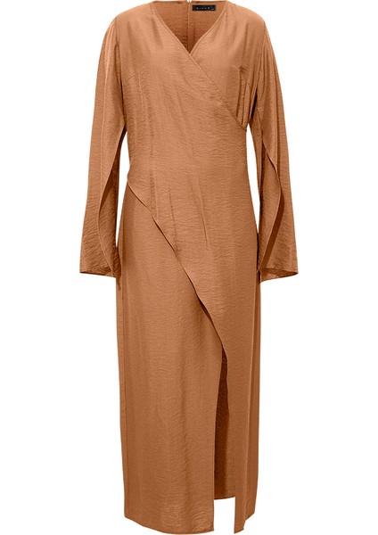 Anvelop Rahat Kesim Elbise - Camel indirimleri