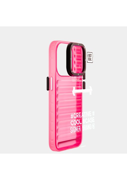iPhone 15 Pro Uyumlu Kılıf Youngkit Luggage Firefly Serisi Kapak Pembe modelleri