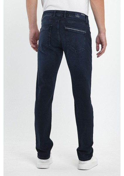 Erkek Daniel Blue Black Straight Fit Jean Pantolon