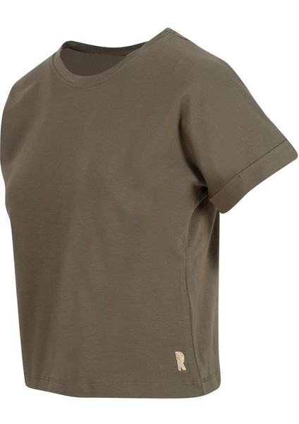 Bisiklet Yaka Basic T-Shirt - Haki