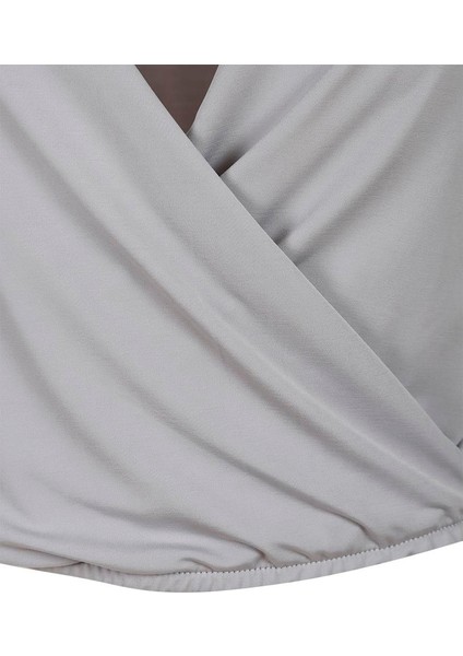 Kruvaze Kapamalı Bluz - Gri modelleri