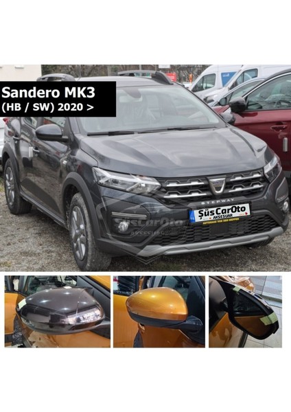 Dacia Sandero Mk3 2020 Sonrası Uyumlu Batman Yarasa Ayna Kapağı Piano Black Abs Plastik