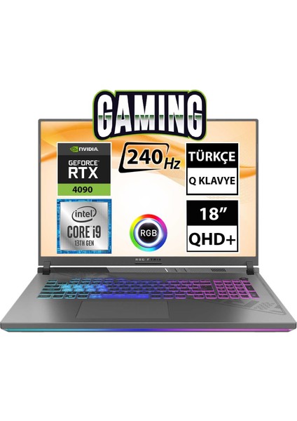 Rog Strix Scar 18 G834JY-N6041A3 I9-13980HX 64GB 2tbssd RTX4090 18" Qhd+ Freedos Taşınabilir Bilgisayar