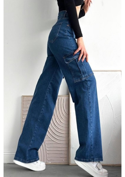 Kadın Kargo Cep Pantolon Mavi fiyatları