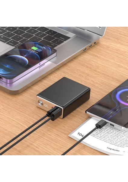 Taşınabilir Powerbank WI-P005 Rock LED Ekranlı Pd 20W 10000MAH Siyah