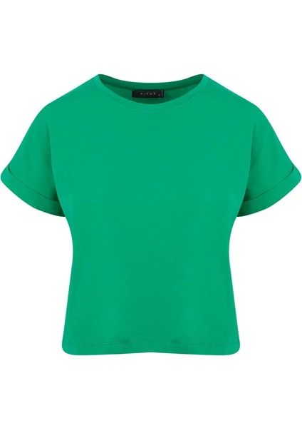 Bisiklet Yaka Basic T-Shirt - Yeşil