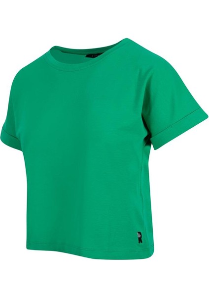 Bisiklet Yaka Basic T-Shirt - Yeşil