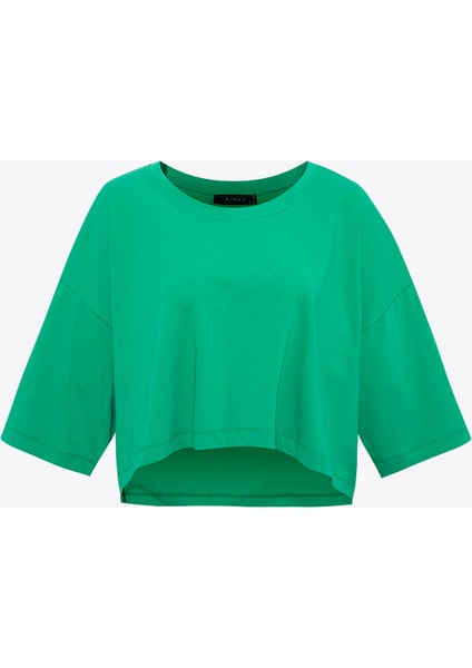 Oversize Crop T-Shirt - Yeşil