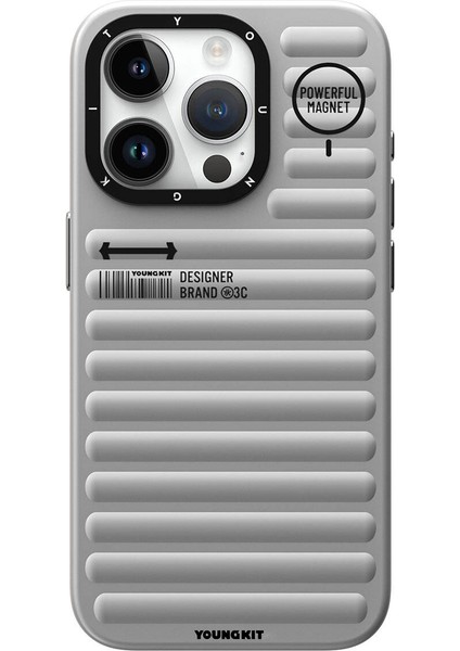 iPhone 14 Pro Max Uyumlu Kılıf Mat Renkli Tasarım Youngkit Original Serisi Kapak Gümüş