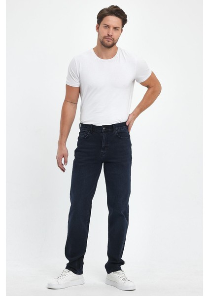 Erkek Kalimnos Blue Black Comfort Fit Jean Pantolon
