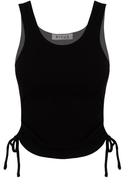 Yanları Büzgülü Kaşkorse Atlet - Siyah fırsatları