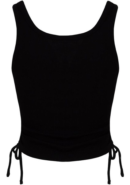 Yanları Büzgülü Kaşkorse Atlet - Siyah indirimleri