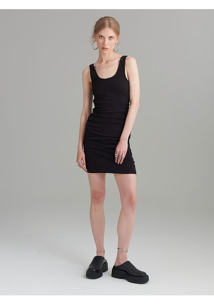 Yanları Büzgülü Dar Kesim Kaşkorse Mini Elbise modelleri