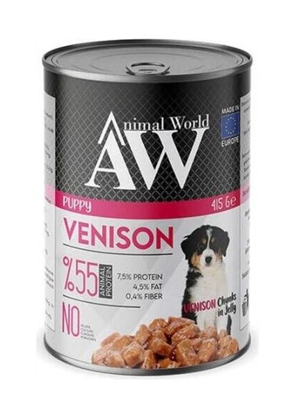 ANİMAL WORLD GEYİKLİ YAVRU KÖPEK KONSERVESİ 400 GR